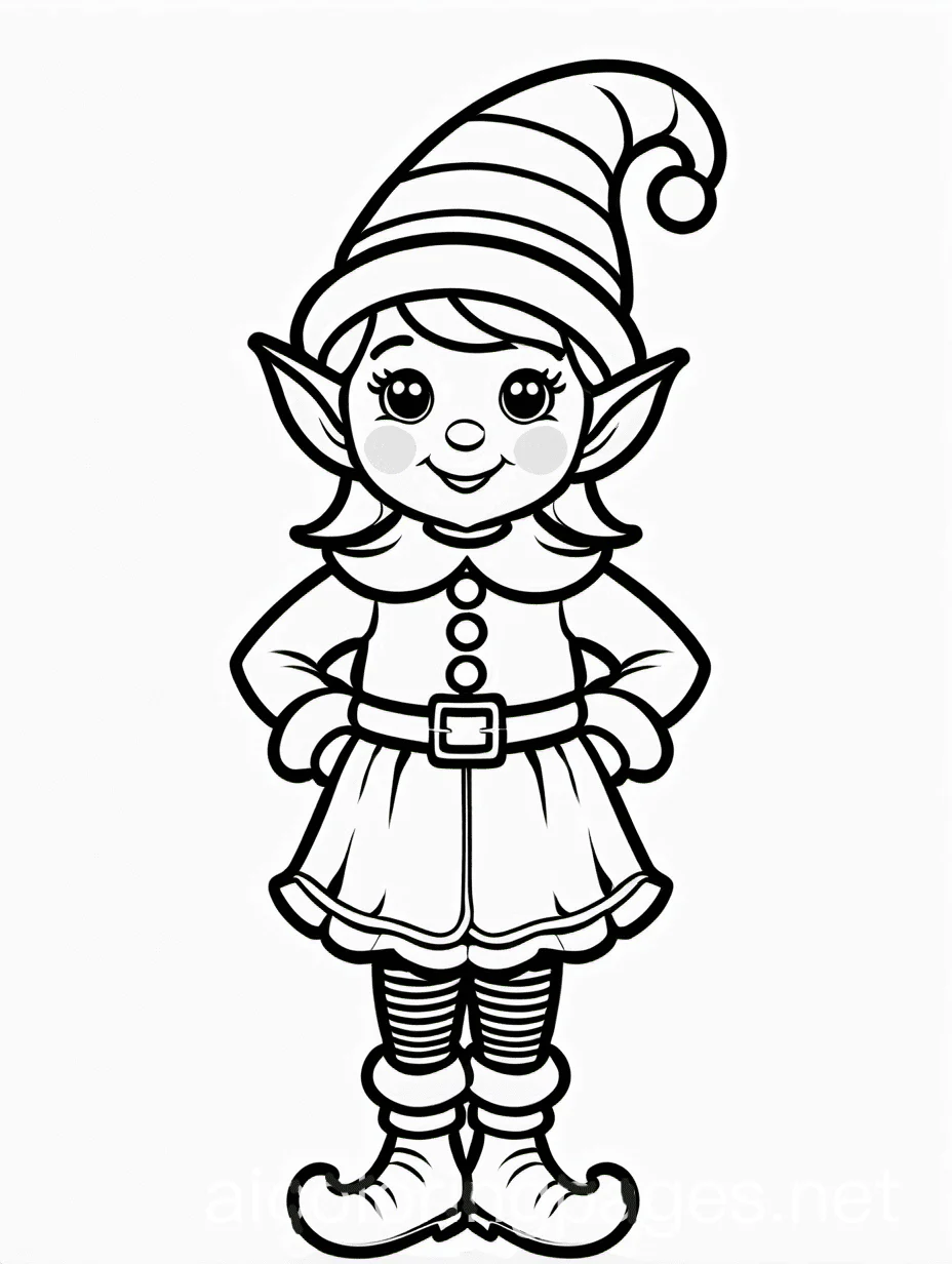 elves cute coloring pages