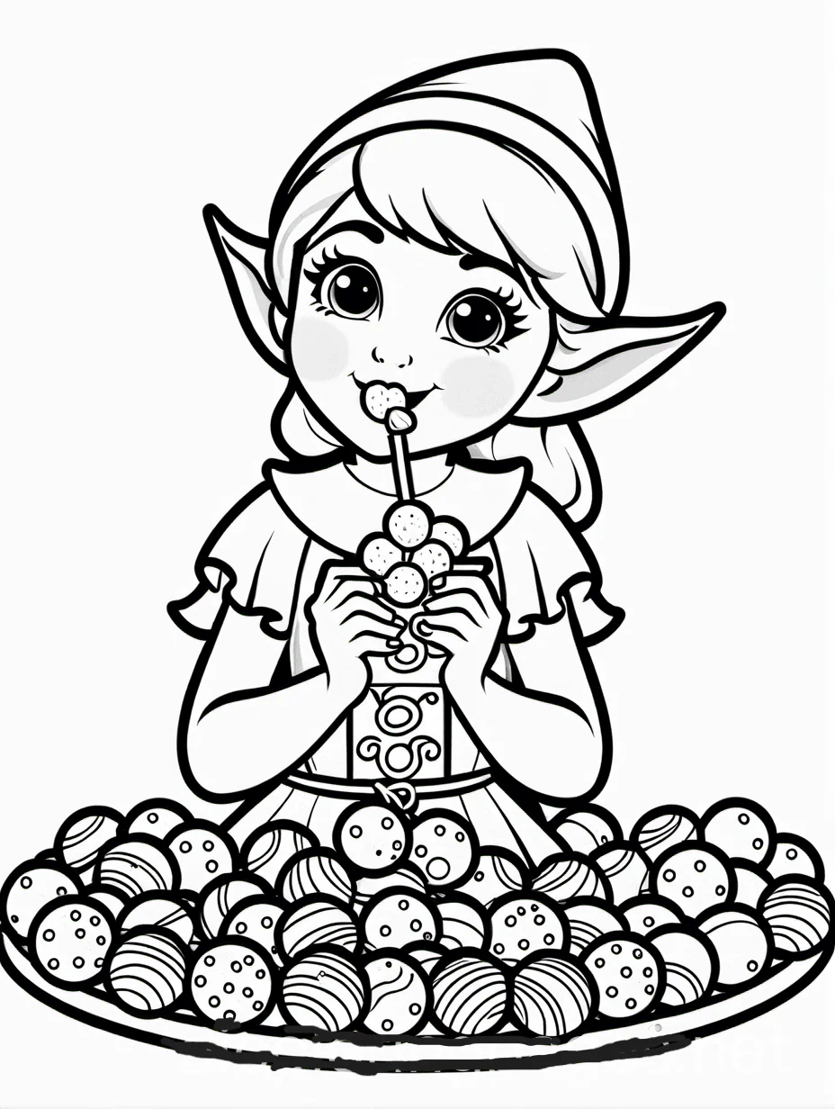 cute elves coloring pages for adults