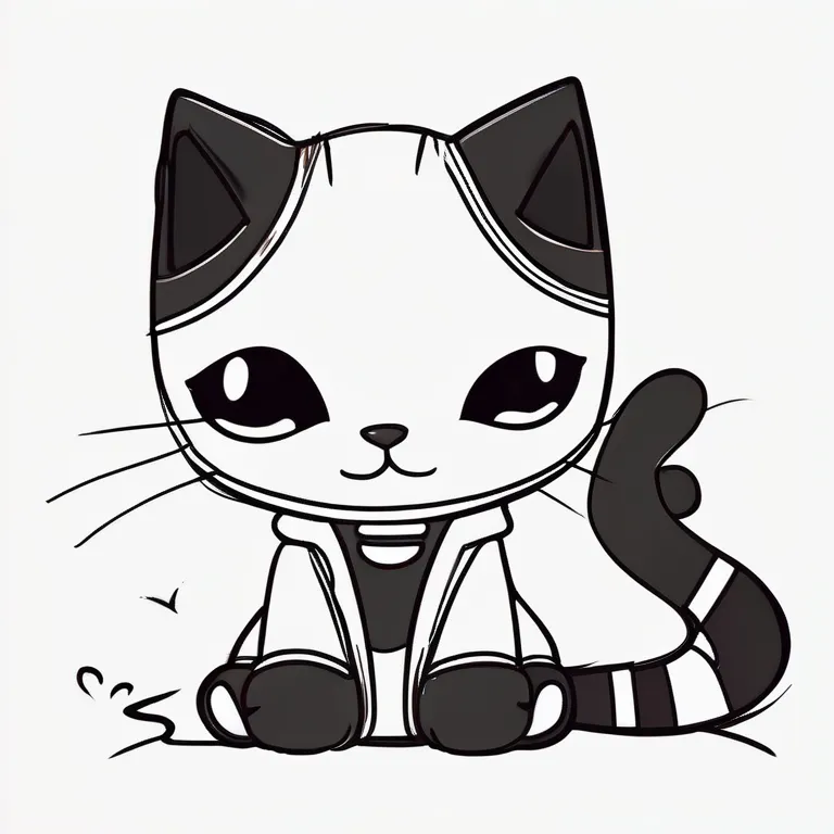 sans cat coloring page