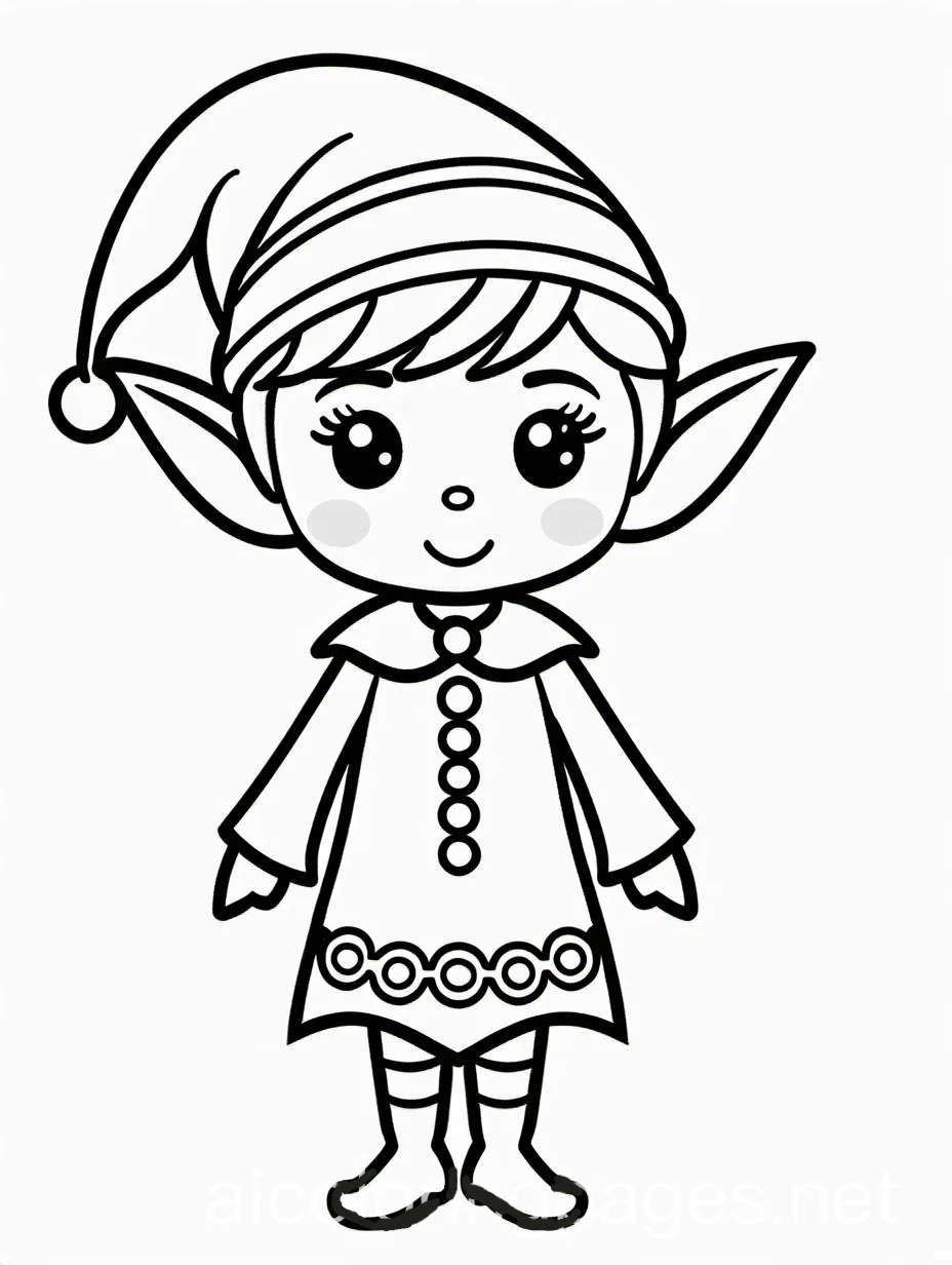girl elves coloring pages for Christmas