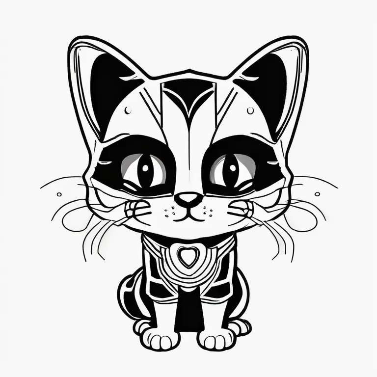 Sans Cat Coloring Page for kids