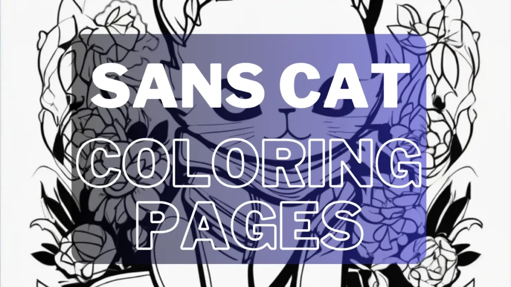 sans cat coloring page