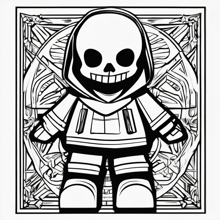 Little Skeleton boy sans coloring page