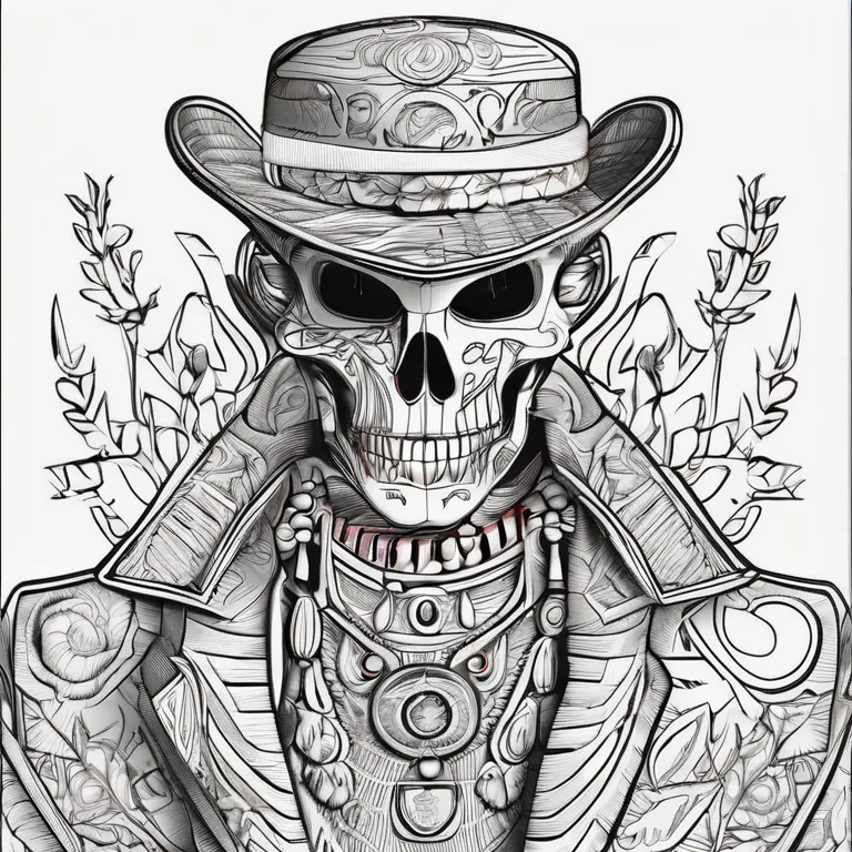 Sans Skeleton Businessman coloring Page 
