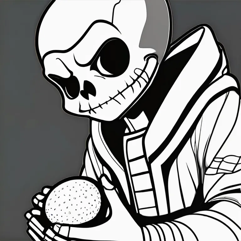 skeleton baseball player sans coloring page