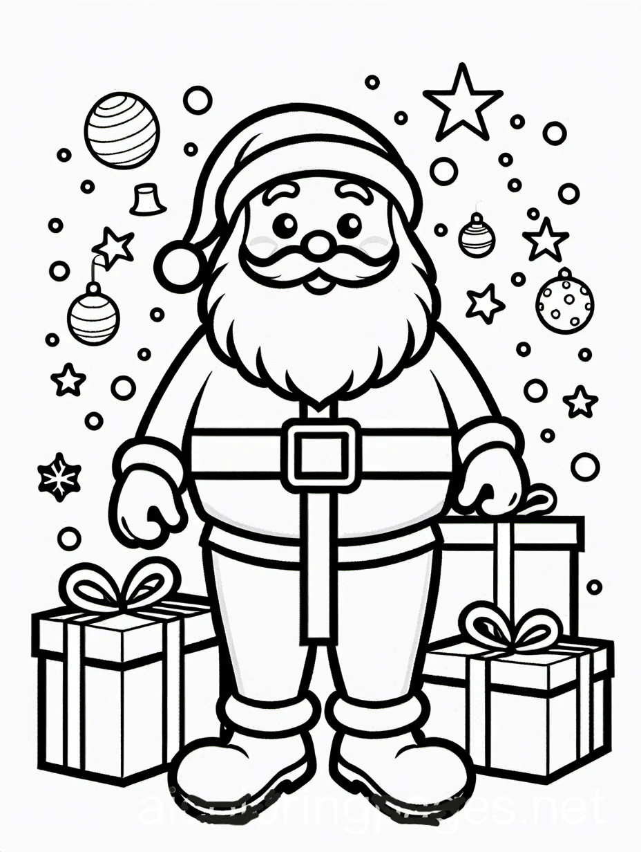 Christmas Santa elves coloring pages