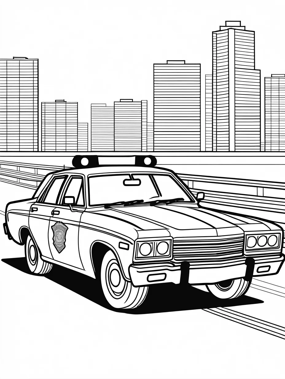 police vintage car coloring sheets