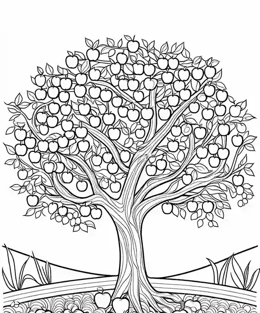 apple tree coloring pages