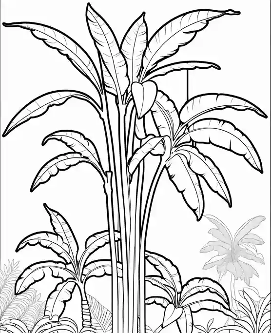 BANANA tree coloring pages