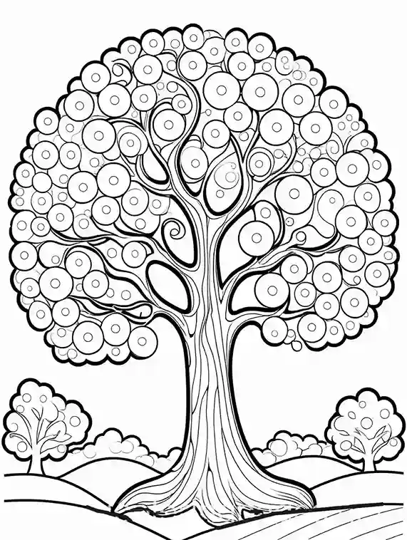 color page of a tree