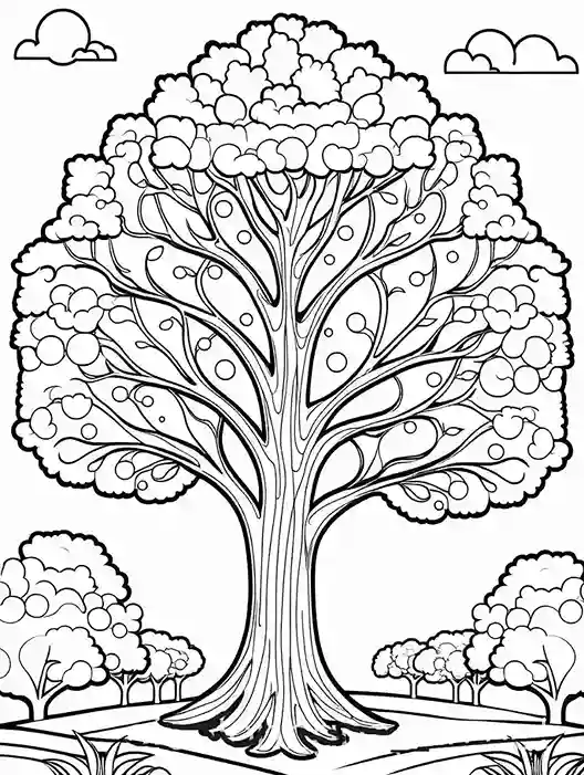 coloring pages with trees