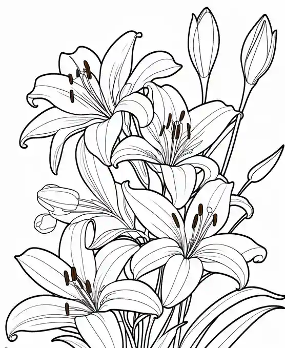 lilies coloring page