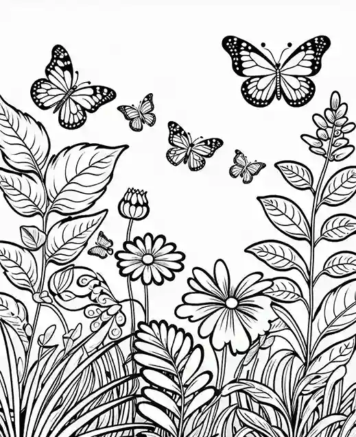 flower plants coloring pages