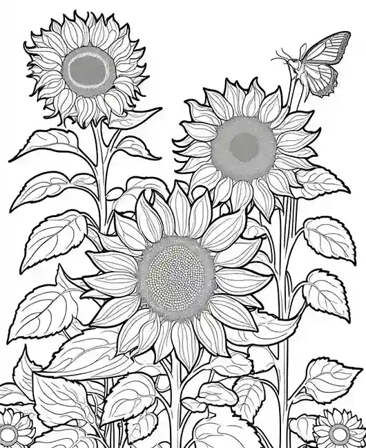 sunflower coloring pages